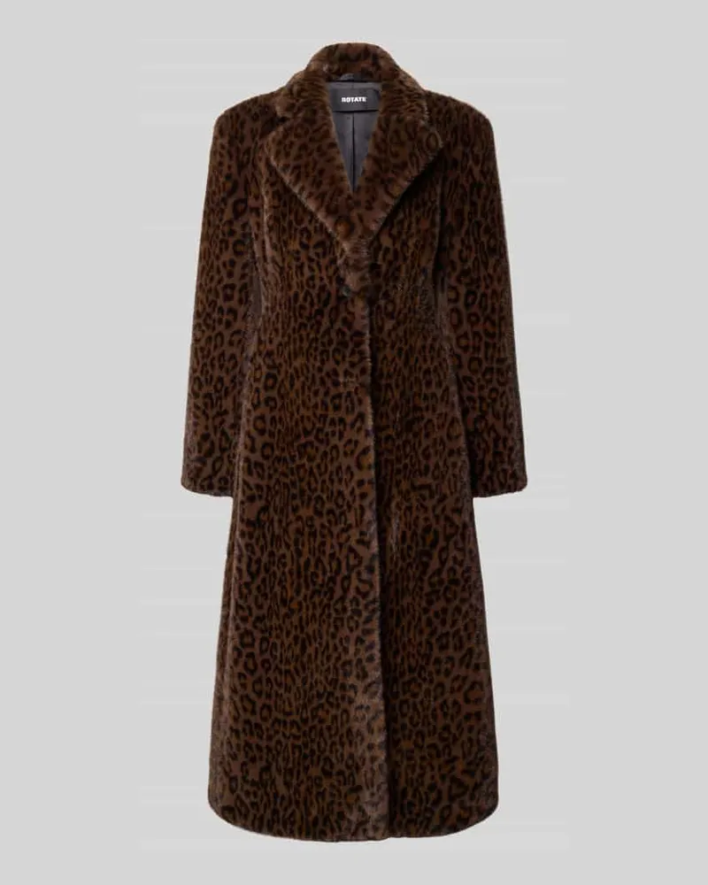 ROTATE Birger Christensen Mantel mit Allover-Animal-Print Dunkelbraun