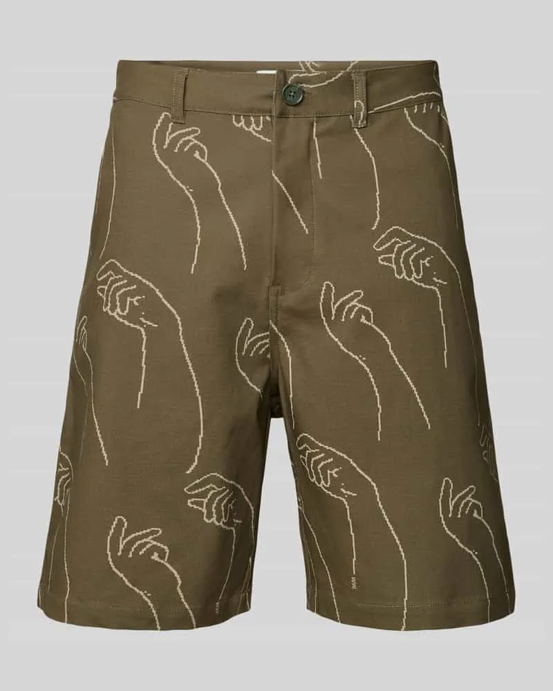 Wood Wood Regular Fit Shorts mit Eingrifftaschen Modell 'fallon Oliv