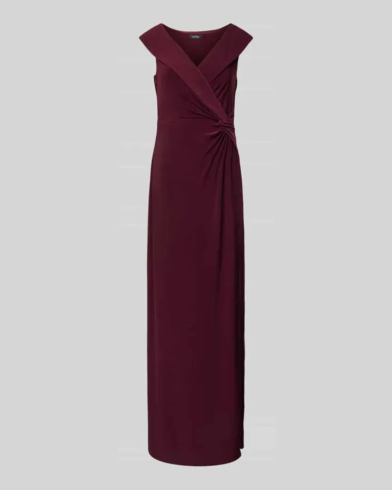 Ralph Lauren Abendkleid mit Knotendetail Modell 'LEONIDAS Bordeaux