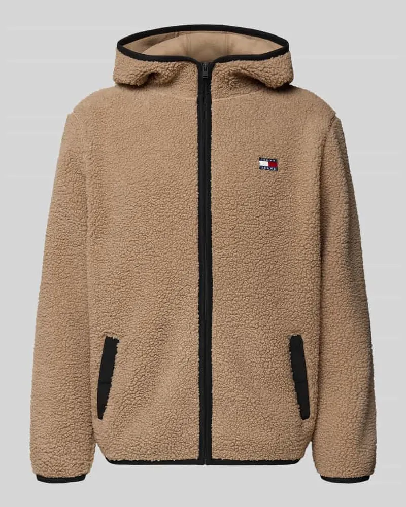 Tommy Hilfiger Regular Fit Webpelzjacke mit Kapuze Beige