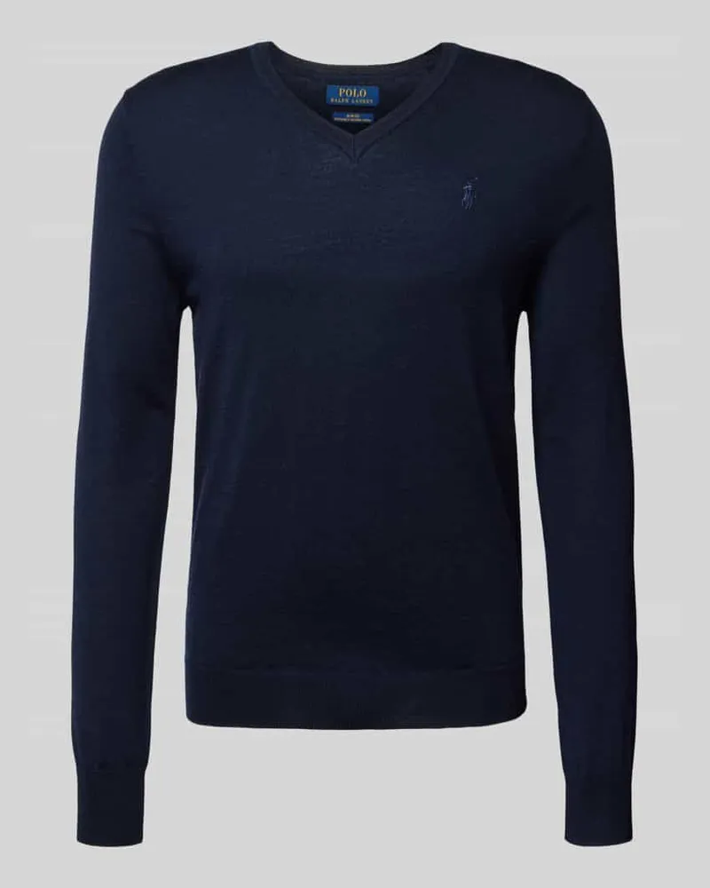 Ralph Lauren Strickpullover aus Wolle mit V-Ausschnitt Marine