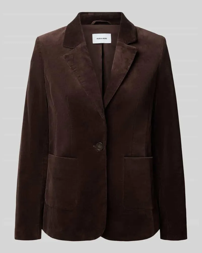 More & More Regular Fit Longline Blazer mit Cordstruktur Dunkelbraun