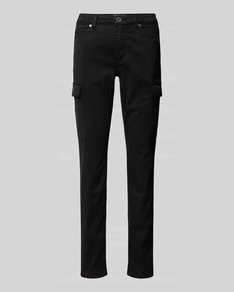 Marc O'Polo Slim Fit Cargohose im unifarbenen Design Black