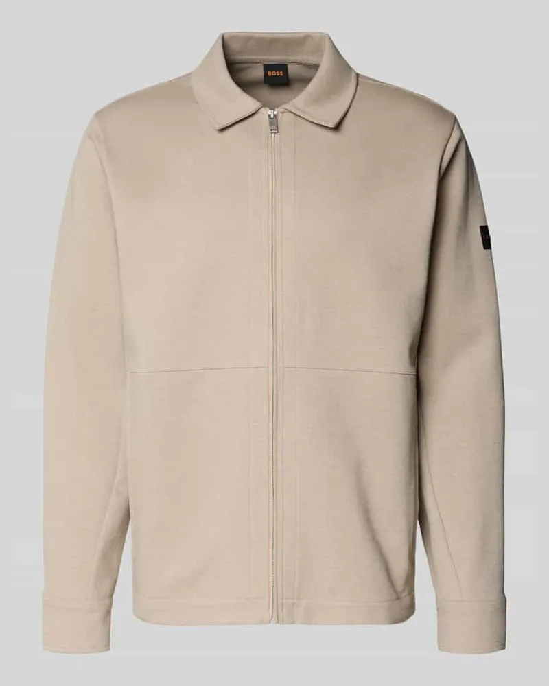 HUGO BOSS Regular Fit Sweatjacke aus Baumwoll-Mix Modell 'PE_TWIST Sand
