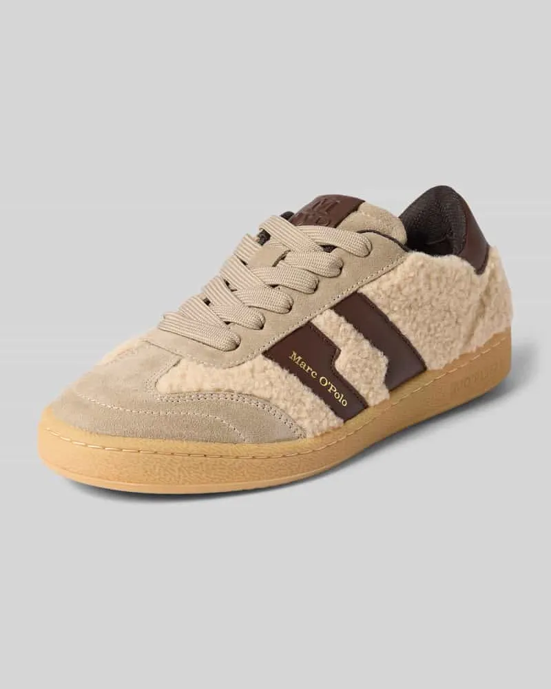 Marc O'Polo Sneaker aus Leder-Textil-Mix Modell 'COURT W 5 Ecru
