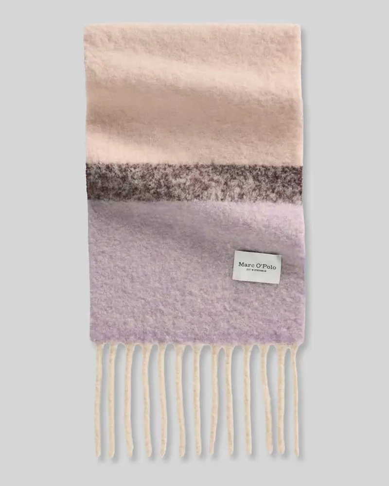 Marc O'Polo Schal mit Fransen Modell 'Scarves Stripe Alpaka Mauve
