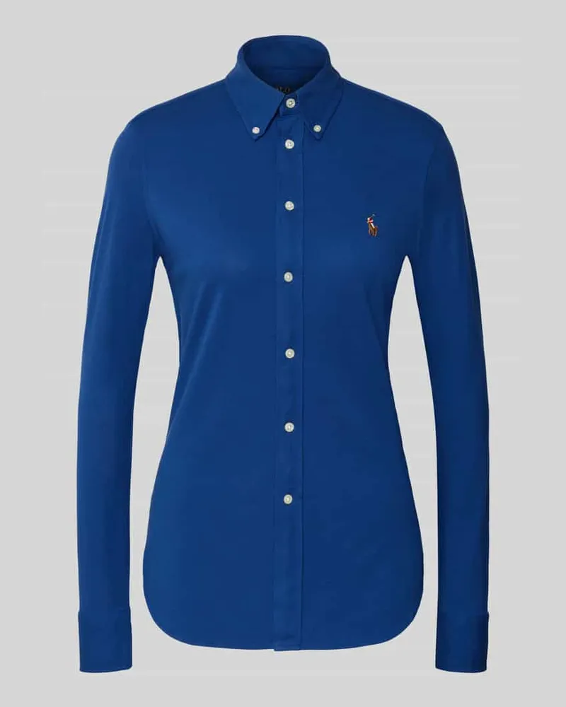 Ralph Lauren Slim Fit Bluse mit Button-Down-Kragen Blau