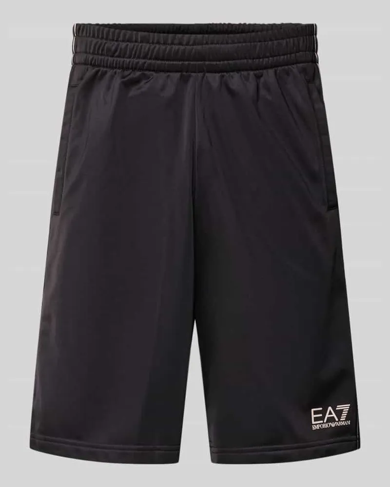 EA7 Shorts mit Logo und Eingrifftaschen Black