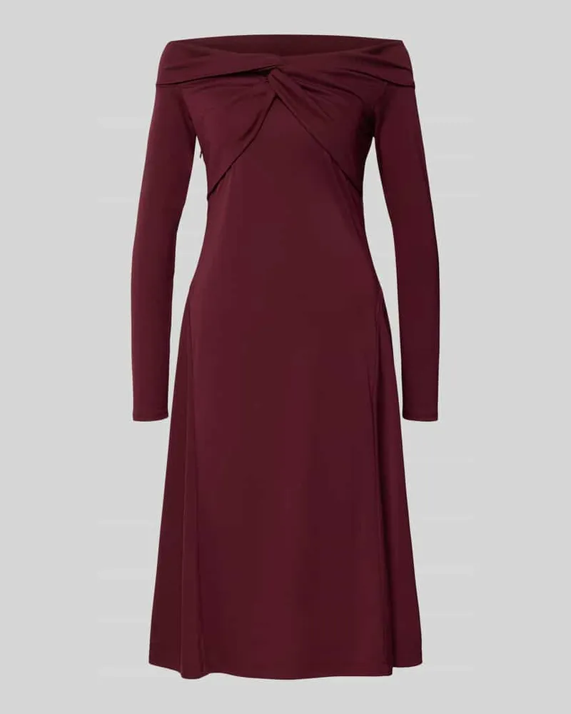 Ralph Lauren Eng anliegendes Businesskleid mit Carmen-Ausschnitt Modell 'PONCIO Dunkelrot