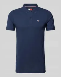 Tommy Hilfiger Slim Fit Poloshirt mit Label-Patch Marine