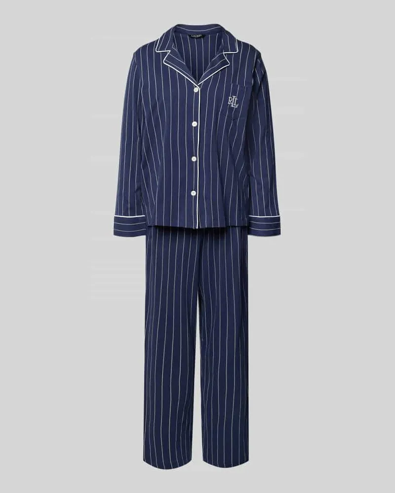 Ralph Lauren Pyjama mit Streifenmuster Marine