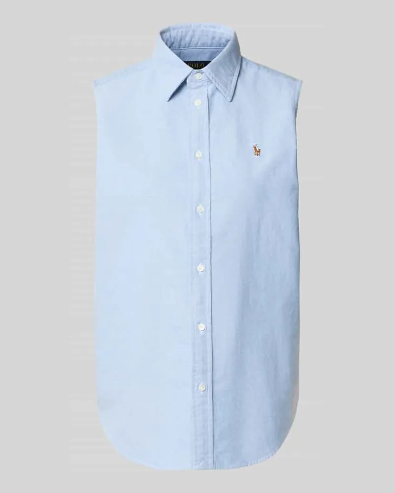 Ralph Lauren Relaxed Fit Hemdbluse aus reiner Baumwolle Blau