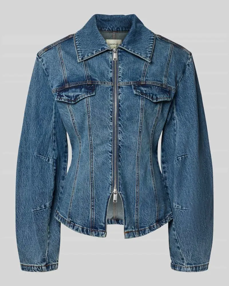 Gestuz Jeansjacke aus Baumwoll-Mix Modell 'Melu Blau