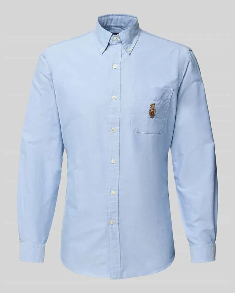 Ralph Lauren Slim Fit Freizeithemd mit Button-Down-Kragen Bleu