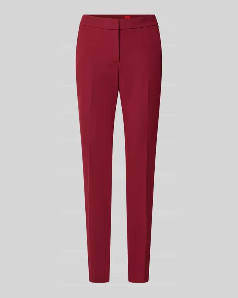 HUGO BOSS Schmale Hose mit Label-Detail Modell 'Hagonia-1 Dunkelrot