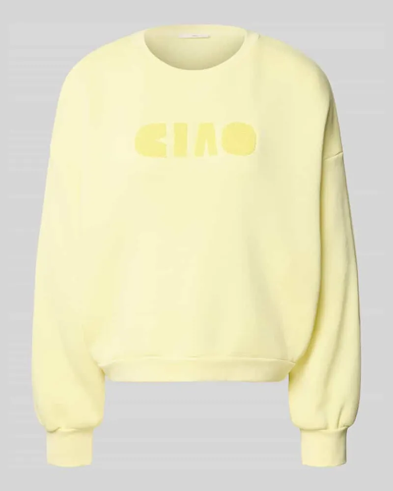 Lanius Oversized Sweatshirt mit Rundhalsausschnitt Hellgelb