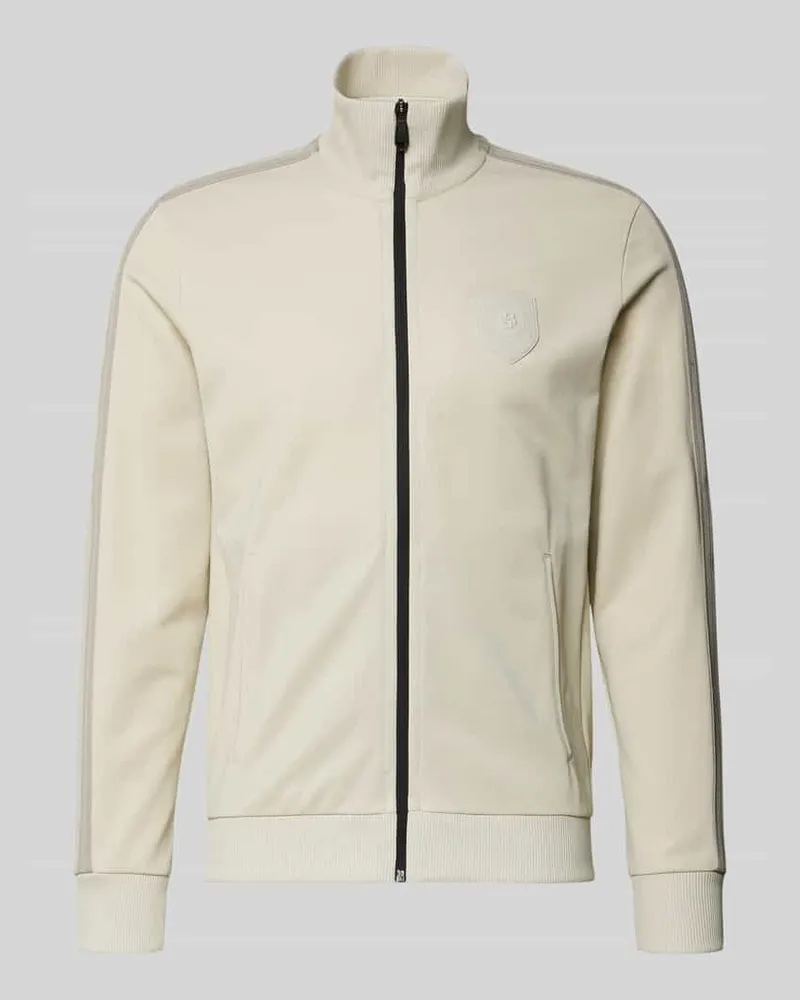 HUGO BOSS Regular Fit Sweatjacke mit Baumwoll-Anteil Modell 'LUX SKARLEY Beige