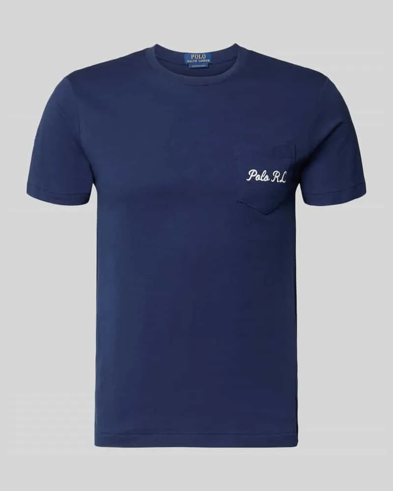 Ralph Lauren Slim Fit T-Shirt aus reiner Baumwolle Marine