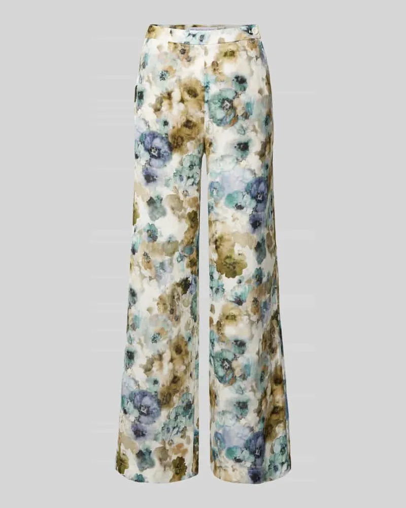 RAFFAELLO ROSSI  Wide Leg Leinenhose mit Knopfverschluss Modell 'ALBENA Offwhite