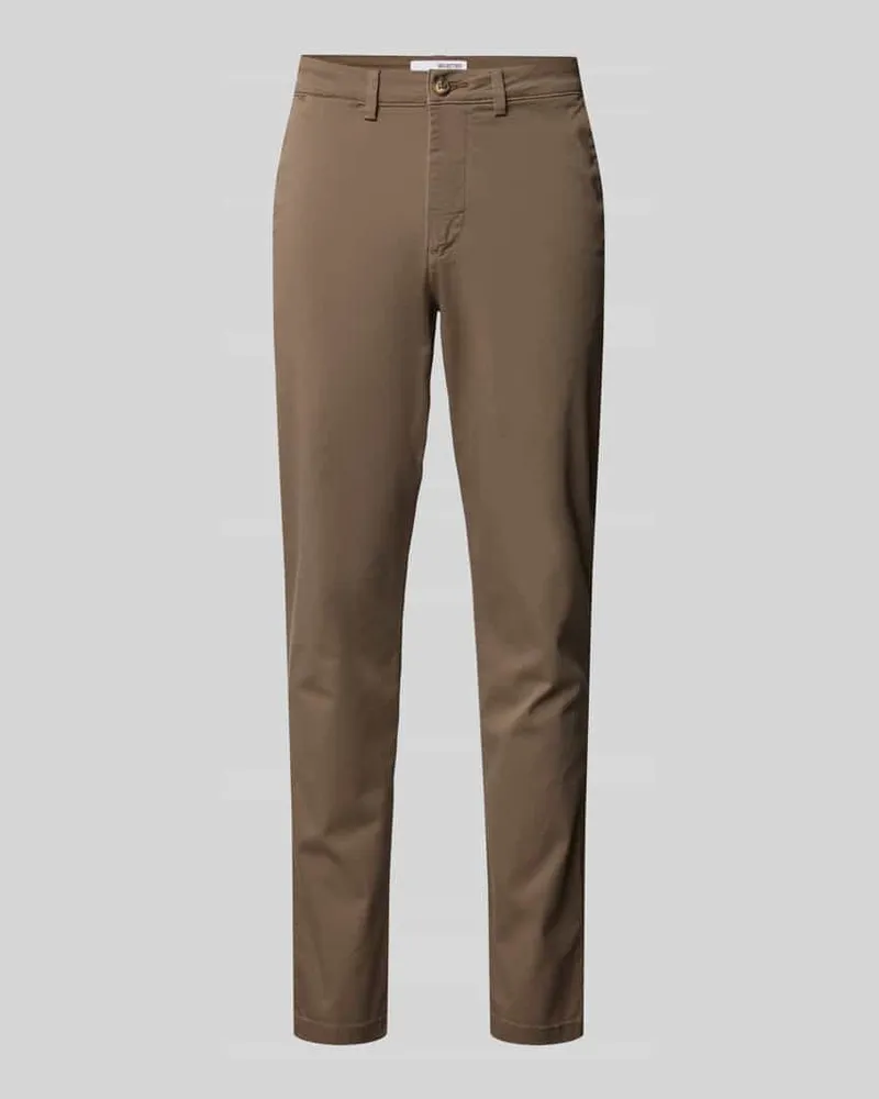 Selected Homme Slim Fit Chino mit Gürtelschlaufen Modell 'NEW Miles Camel