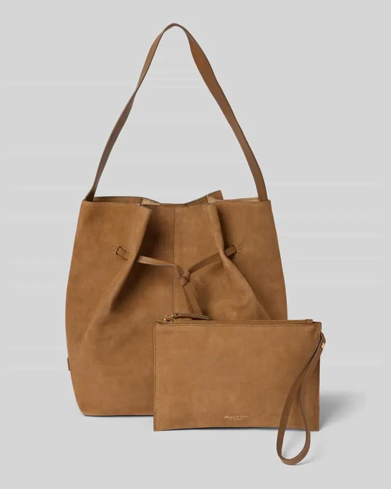 Marc O'Polo Umhängetasche aus echtem Kalbsleder Camel