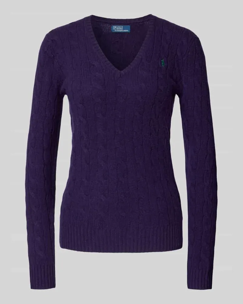 Ralph Lauren Longsleeve in Strick-Optik mit Kaschmir-Anteil Modell 'KIMBERLY Purple
