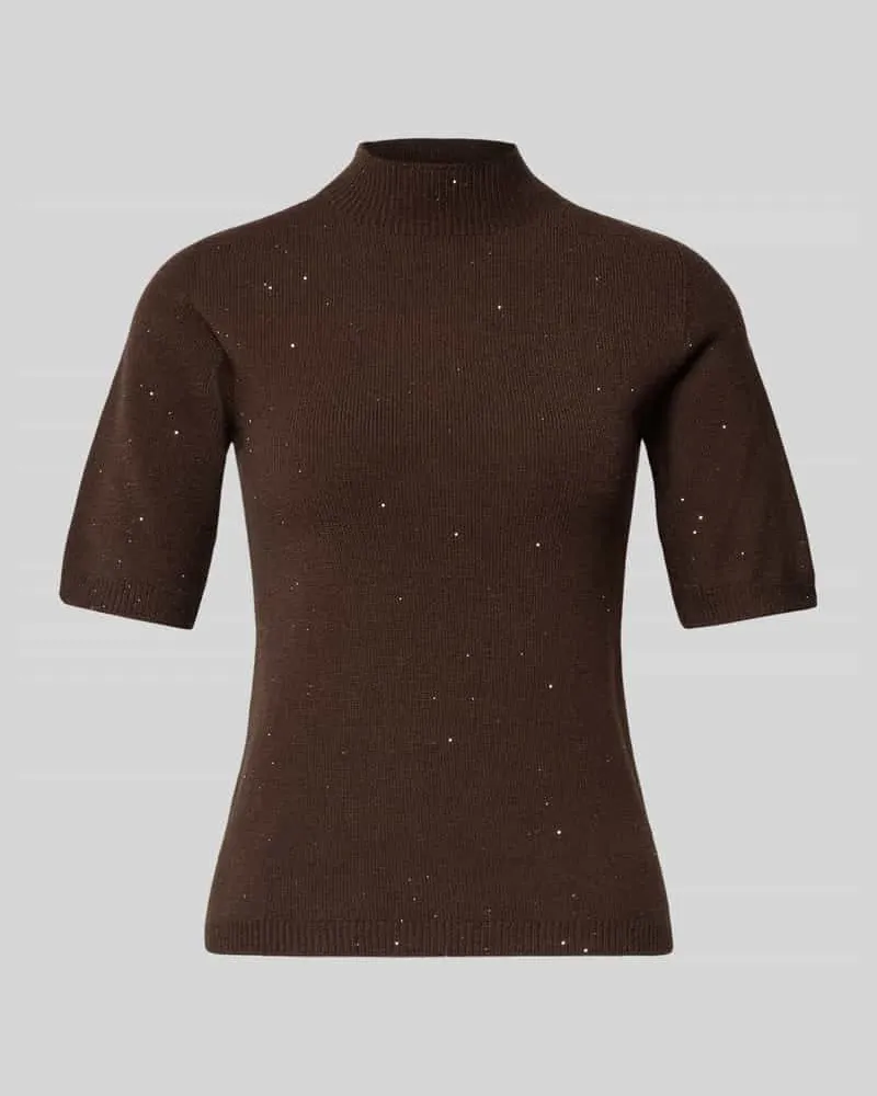 Liu Jo Strickshirt mit Stehkragen Schoko