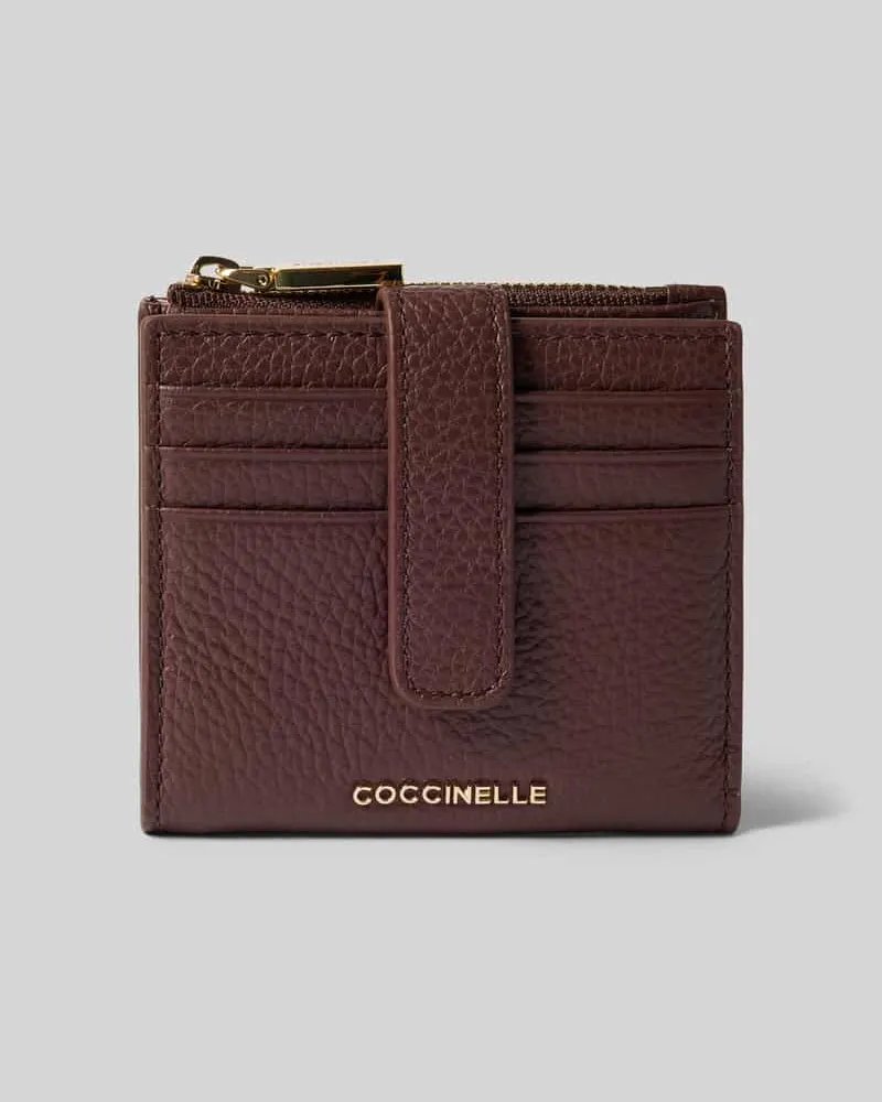 Coccinelle Portemonnaie mit Label-Prägung Bordeaux