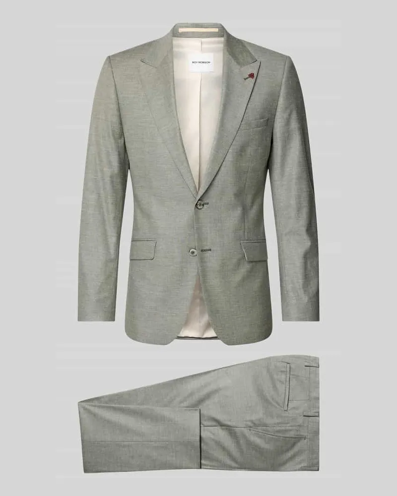 Roy Robson Slim Fit Anzug aus Schurwoll-Mix mit 2-Knopf-Sakko Lind