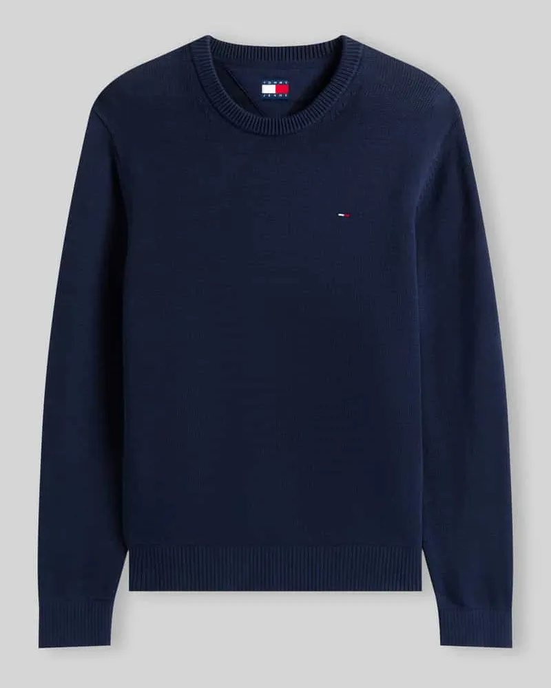 Tommy Hilfiger Regular Fit Pullover aus reiner Baumwolle Dunkelblau