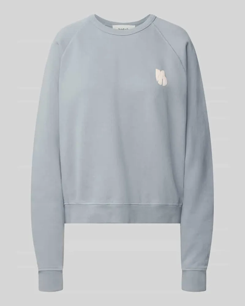 ba&sh Relaxed Fit Sweatshirt aus reiner Baumwolle mit Statement-Print Hellblau