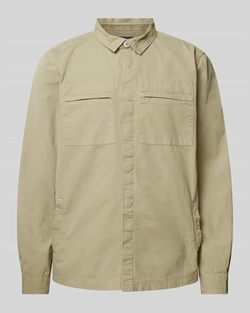 Barbour Regular Fit Overshirt mit Umlegekragen Modell 'CASTLEBAY Stein