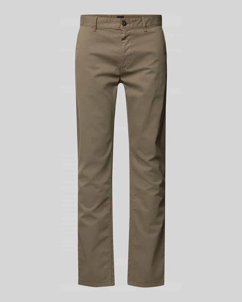 HUGO BOSS Slim Fit Chino mit Gürtelschlaufen Oliv