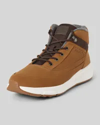 Tommy Hilfiger Ledersneaker mit Label-Patch Modell 'WARM NUBUCK Cognac