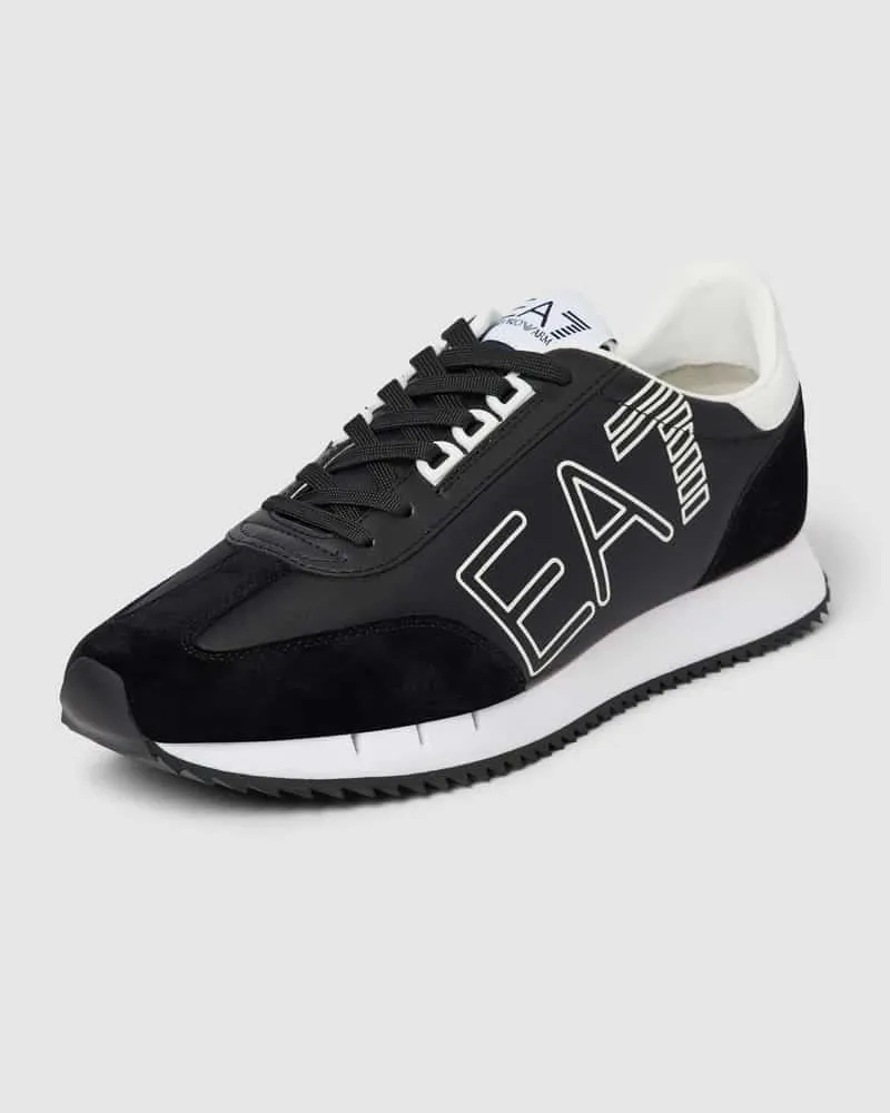 EA7 Sneaker mit Label-Detail Black