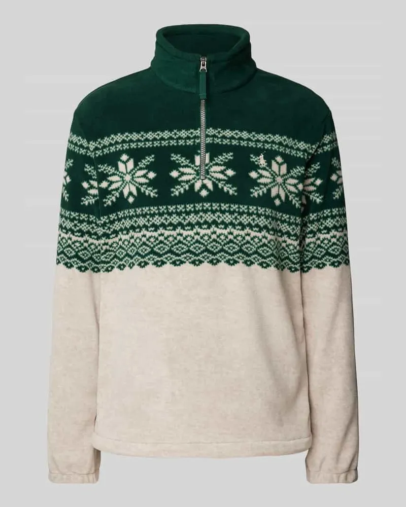 Ralph Lauren Sweatshirt mit Stehkragen Dunkelgruen