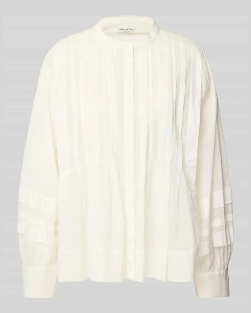 Marc O'Polo Relaxed Fit Langarmbluse aus reiner Baumwolle Weiss