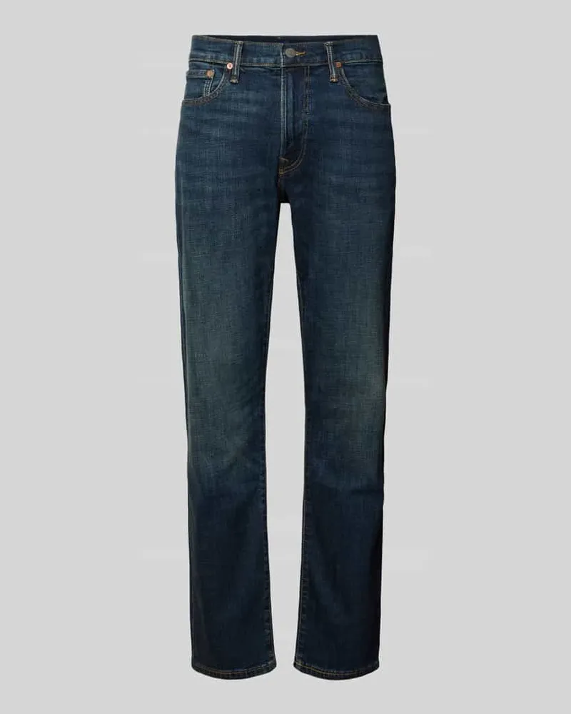 Ralph Lauren Straight Fit Jeans aus Baumwoll-Mix Modell 'HAMPTON Dunkelblau