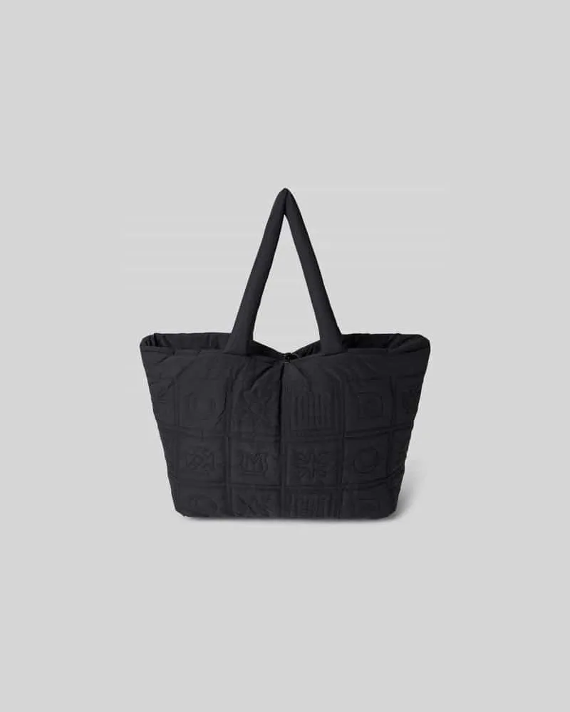 Nanushka Shopper mit Steppnähten Black