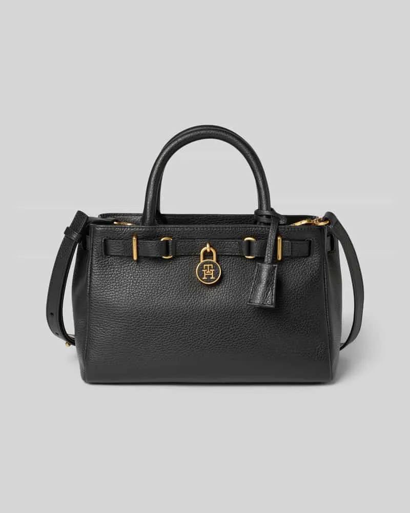 Tommy Hilfiger Henkeltasche aus echtem Rindsleder Black