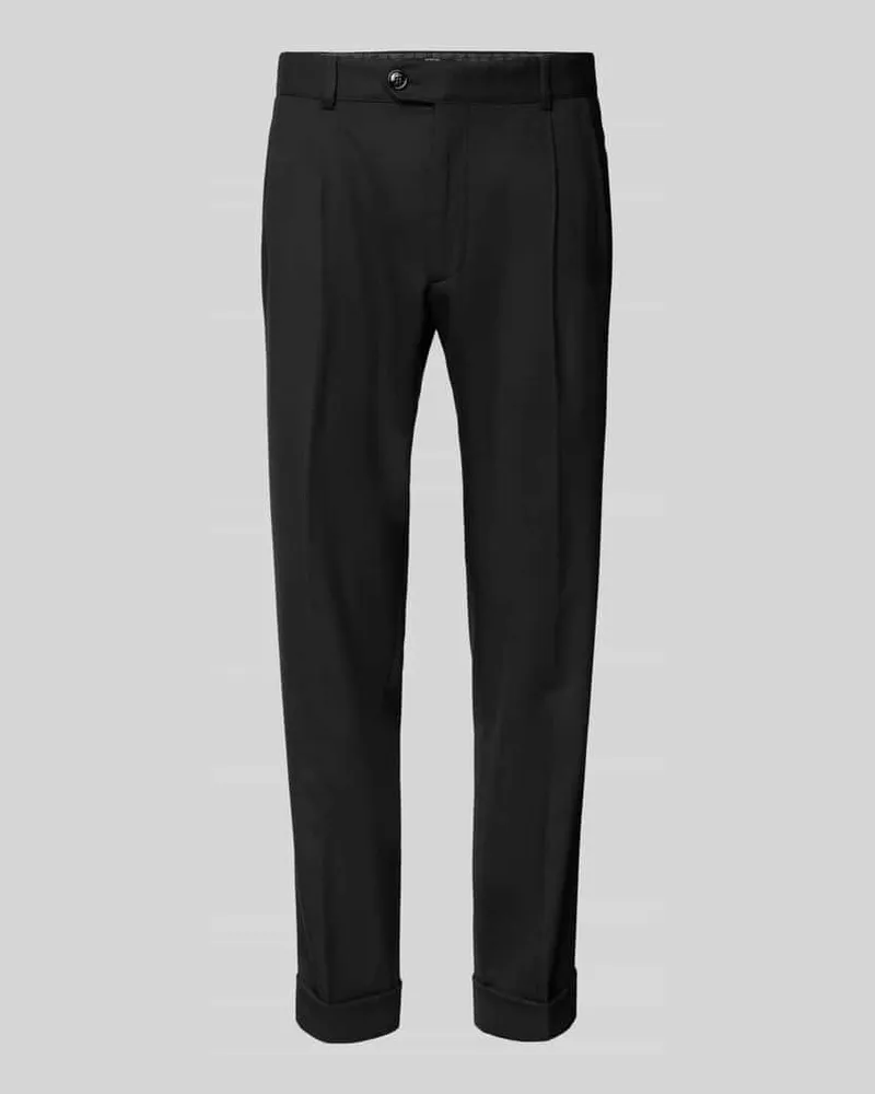 JOOP! Regular Fit Bundfaltenhose mit Eingrifftaschen Black