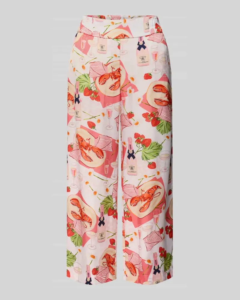 Marc Cain Wide Leg Stoffhose mit elastischem Bund Koralle