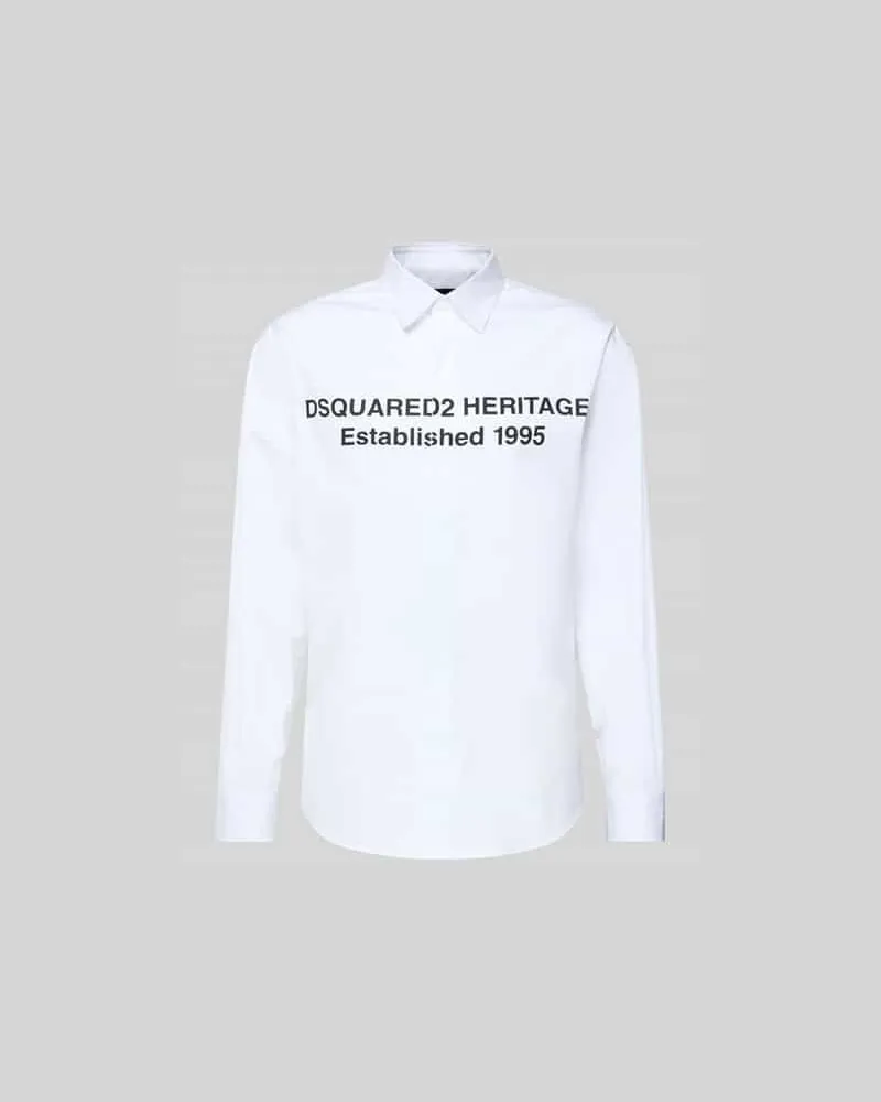 Dsquared2 Regular Fit Freizeithemd aus Baumwolle Weiss