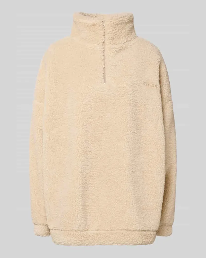 Karo Kauer Oversized Fleecepullover mit Reißverschluss Weiss