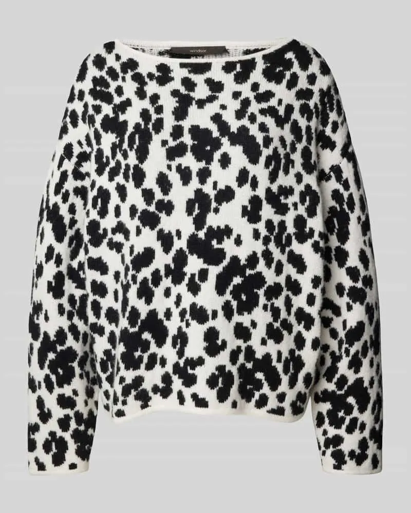 windsor. Strickpullover aus Schurwoll-Kaschmir-Mix mit Yak-Anteil Black