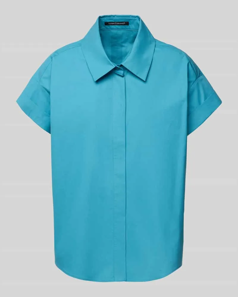 Luisa Cerano Relaxed Fit Bluse mit Kappärmeln Tuerkis