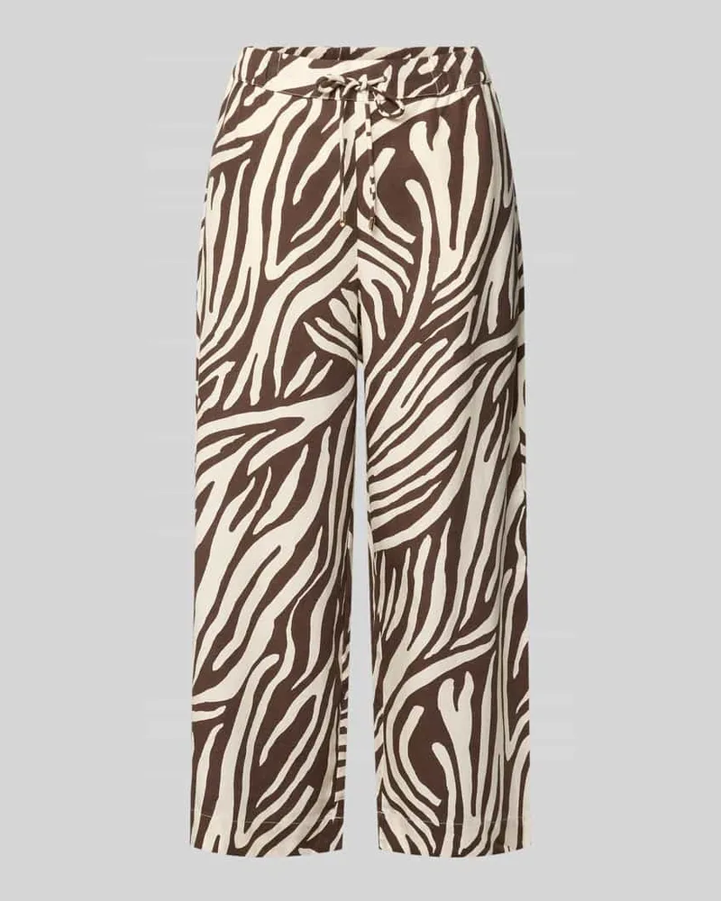 S.Oliver Regular Fit Culotte aus Lyocell-Viskose-Leinen-Mix Dunkelbraun