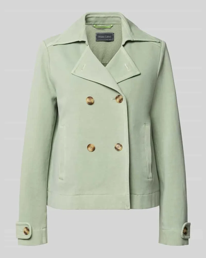 White Label Zweireihige Jacke mit Ärmelriegeln Mint