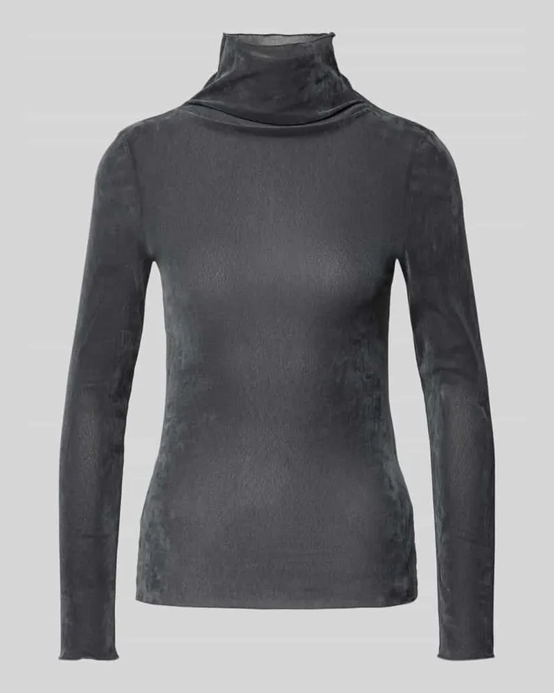 Luisa Cerano Longsleeve mit Stehkragen Hellgrau
