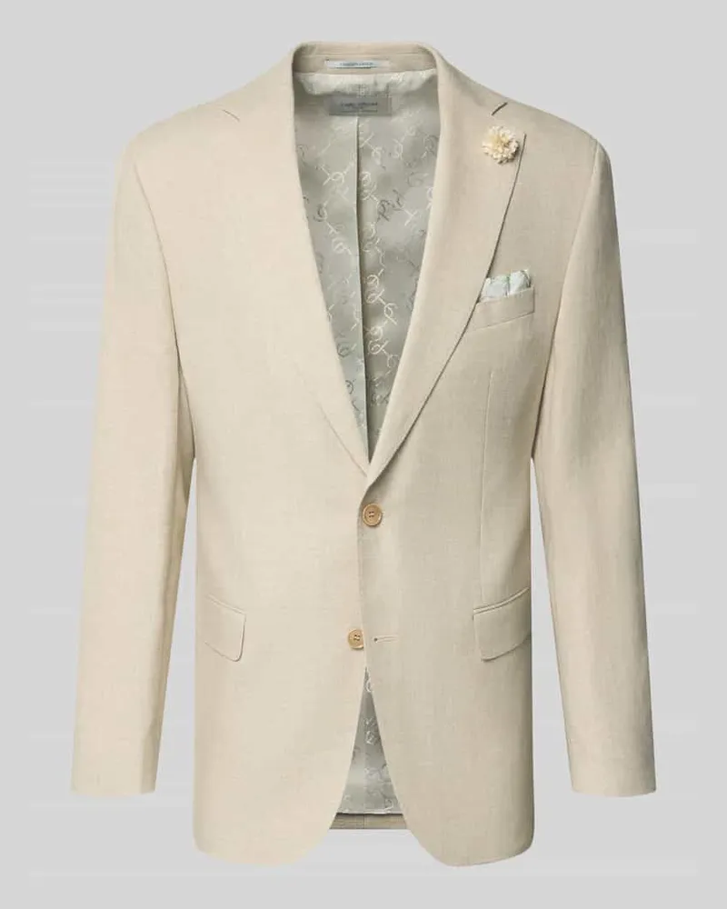 Carl Gross Regular Fit Anzugjacke aus Leinen-Mix Modell 'Tannon Beige